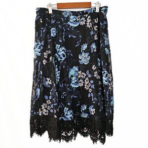 Floral and Lace Embroidered A-line Skirt Sachin & Babi